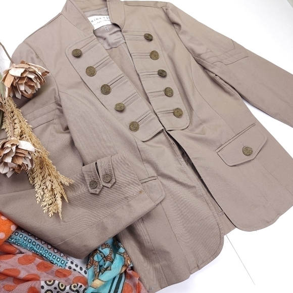 Trina Turk Tan Brown Blazer Sz 10 - Picture 6 of 15